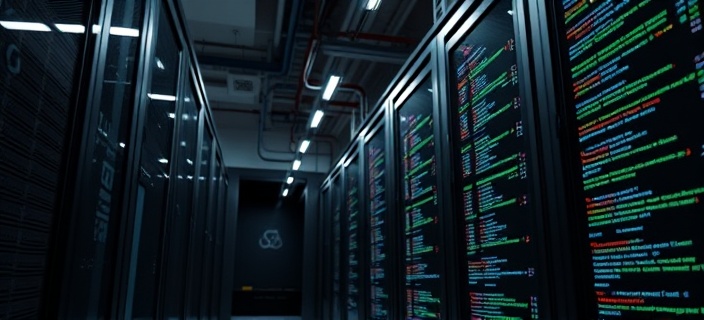 powerful backend systems, strategic contemplation, optimizing processes, photorealistic, server room ambience humming, highly detailed, code snippets displayed, comprehensive frameworks, cool neutrals, stark overhead lighting, shot with a zoom lens